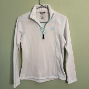 Helly Hansen Women's White and teal Fleece quarter zip size S